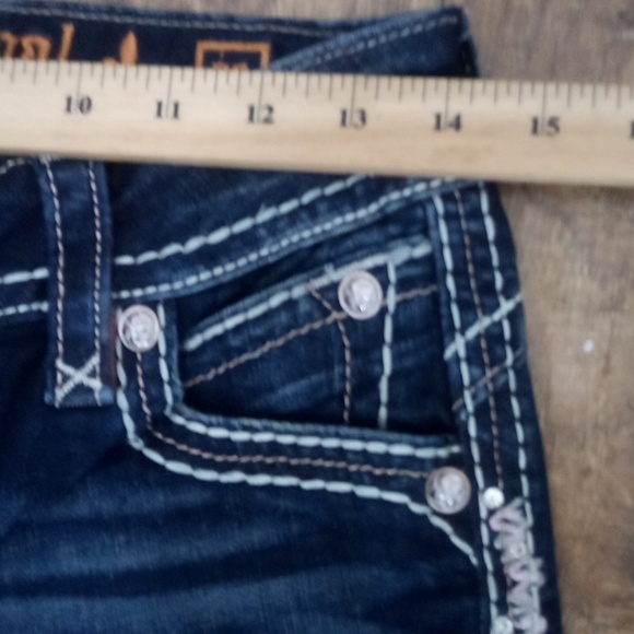 Rock Revival Women's 26 Dark Wash Skinny Jeans Amy Bejeweled Distressed NWOT - Picture 11 of 13